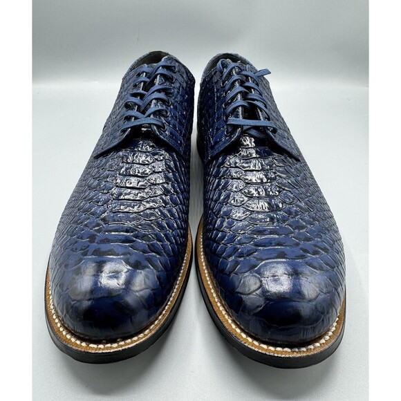 Stacy Adams Men\'s Madison Oxford Anaconda Print Shoes, Blue, Size 12 D main image 11